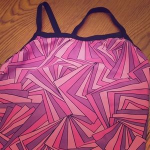 Pink one piece bathing suit